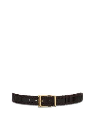 Men's Gold Buckle Slotted Belt by FERRAGAMO