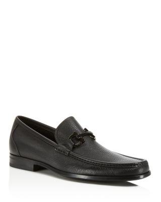 Men's Grandioso Double Gancini Bit Leather Loafers - Narrow by FERRAGAMO