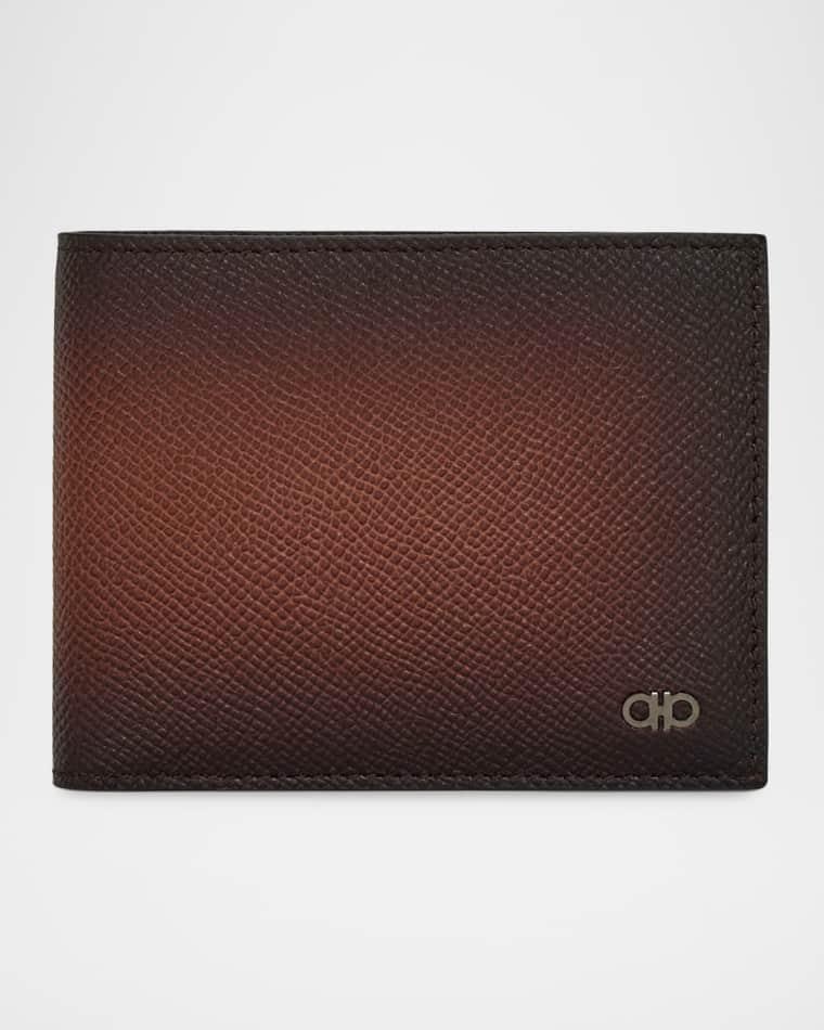 Men's Micro Gancio Leather Bifold Wallet by FERRAGAMO
