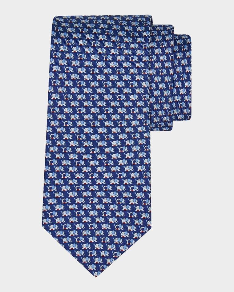 Men's Orazio Gancio-Elephant Silk Tie by FERRAGAMO