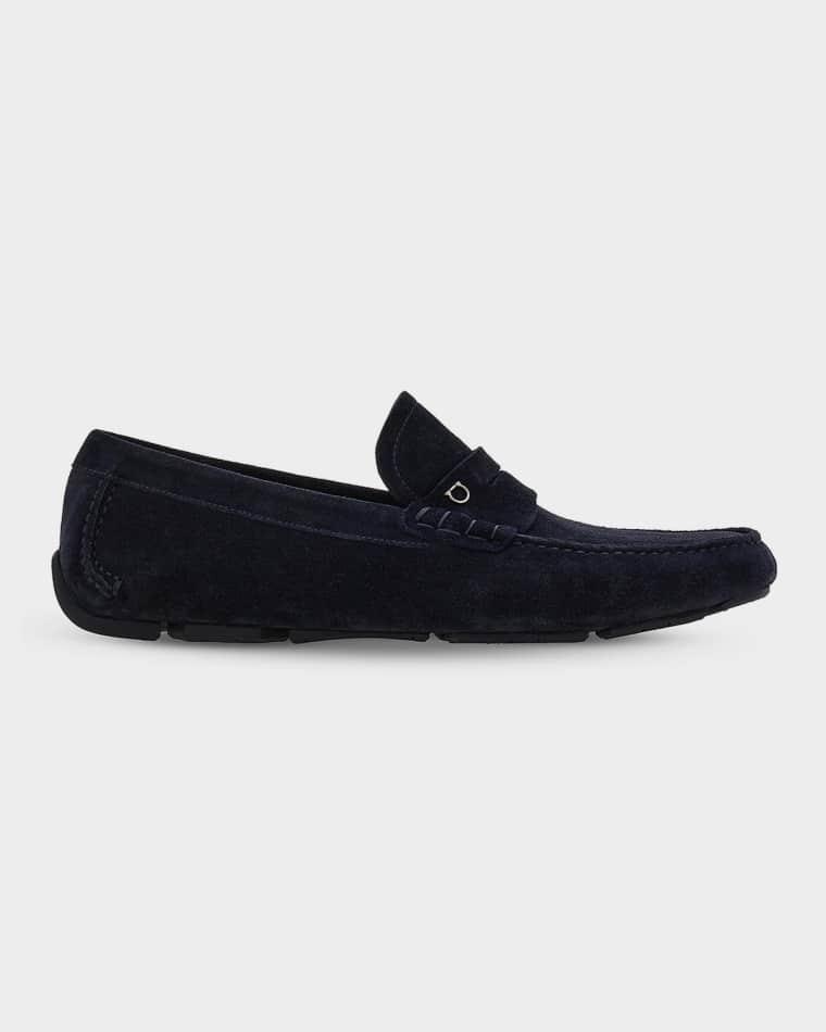 Men's Petite-Gancini Suede Driving Loafers by FERRAGAMO