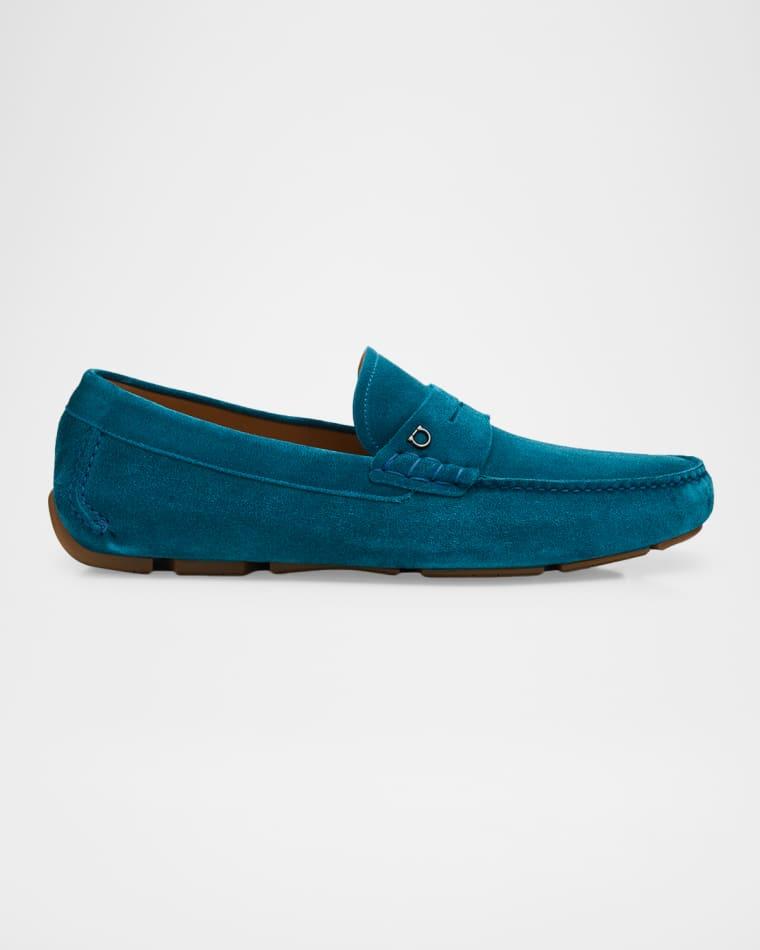Men's Petite-Gancini Suede Driving Loafers by FERRAGAMO