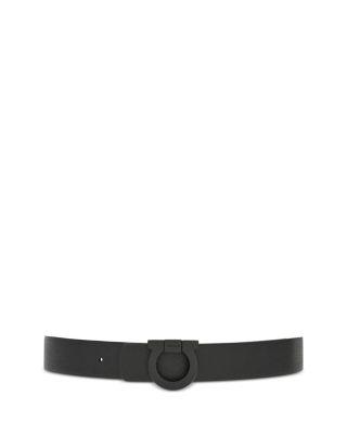Men's Single Gancini Leather Belt by FERRAGAMO
