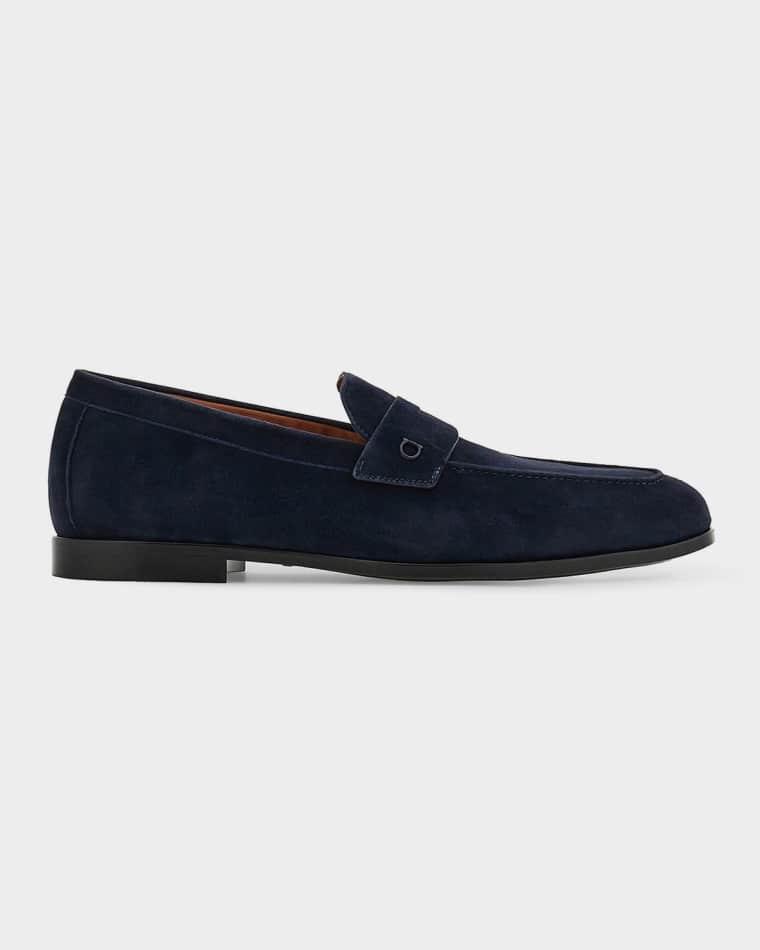 Men's Tiberio Suede Penny Loafers by FERRAGAMO