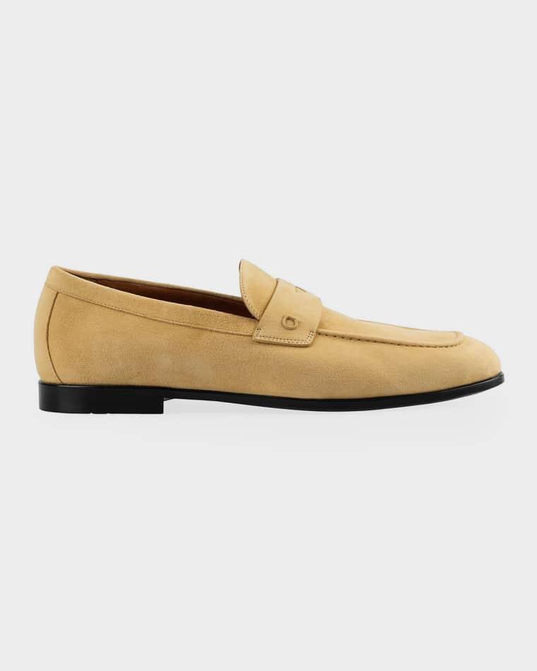 Men's Tiberio Suede Penny Loafers by FERRAGAMO