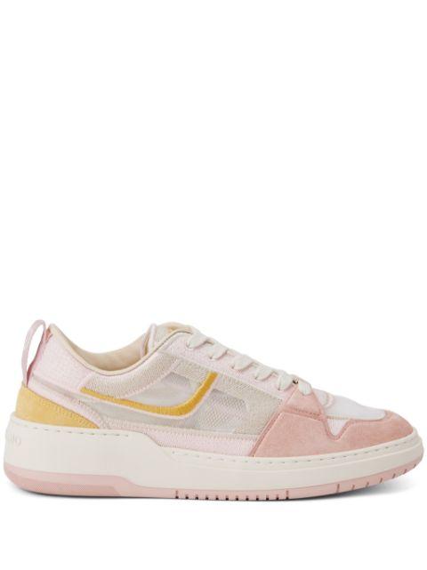 Mesh suede lace-up sneakers by FERRAGAMO