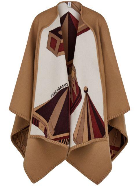 Nadir-print reversible cape by FERRAGAMO