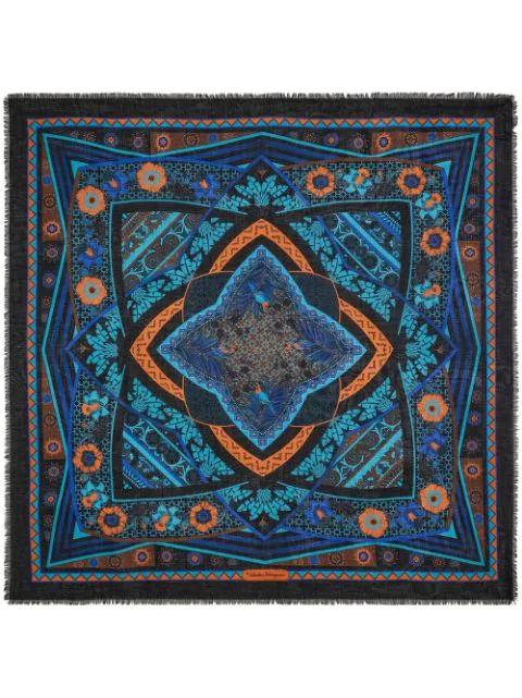 Nirvana-print silk shawl by FERRAGAMO