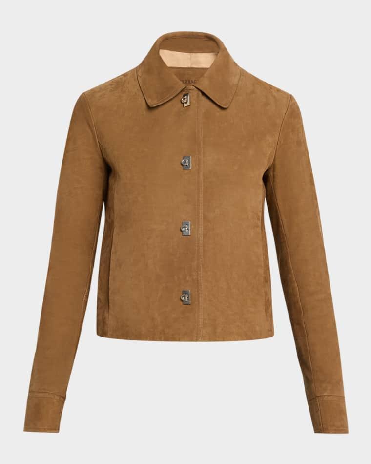 Nubuck Leather Boxy Jacket by FERRAGAMO