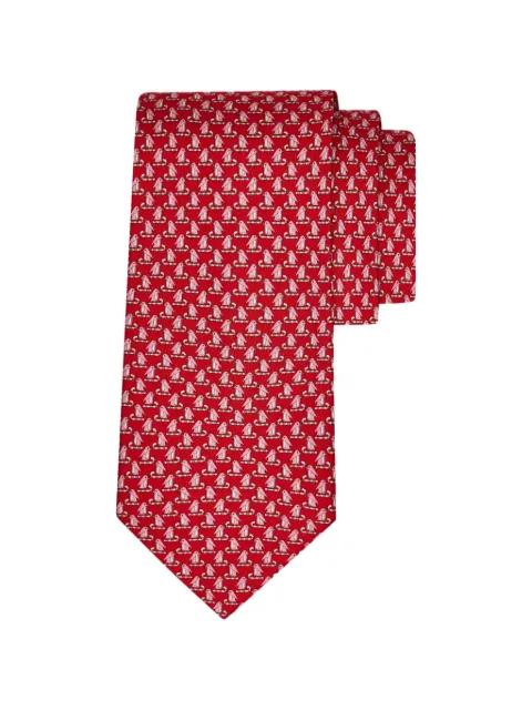 Penguin print silk tie by FERRAGAMO
