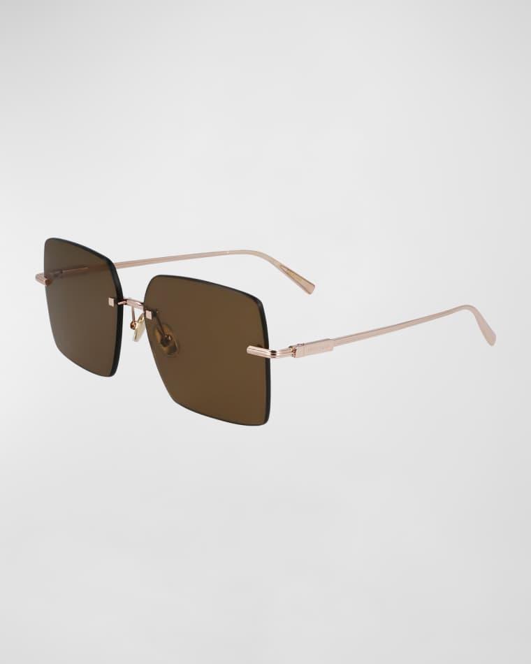 Prisma Metal Square Sunglasses by FERRAGAMO