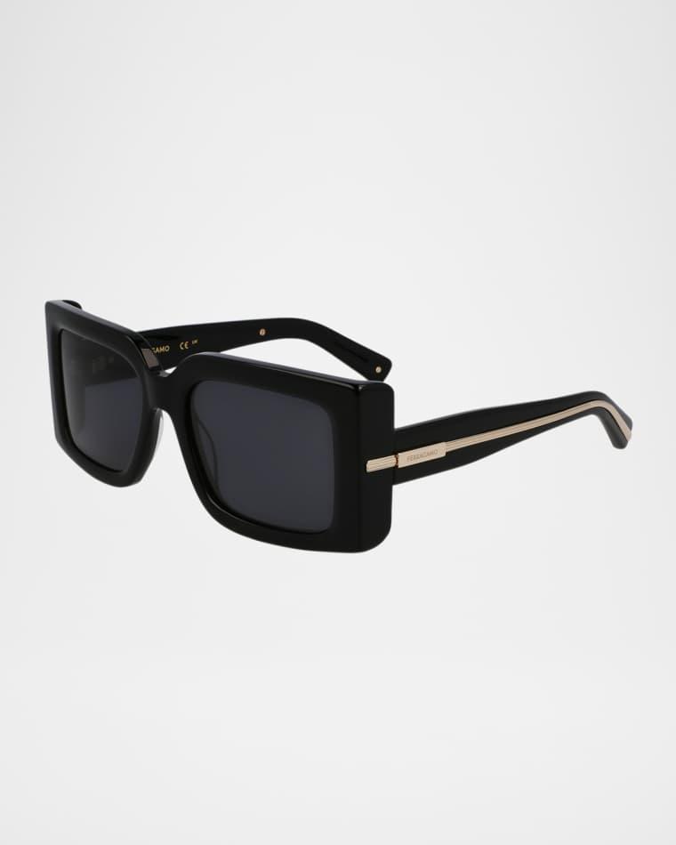 Prisma Modified Acetate Rectangle Sunglasses by FERRAGAMO
