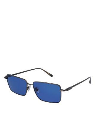 Prisma Rectangular Metal Sunglasses by FERRAGAMO