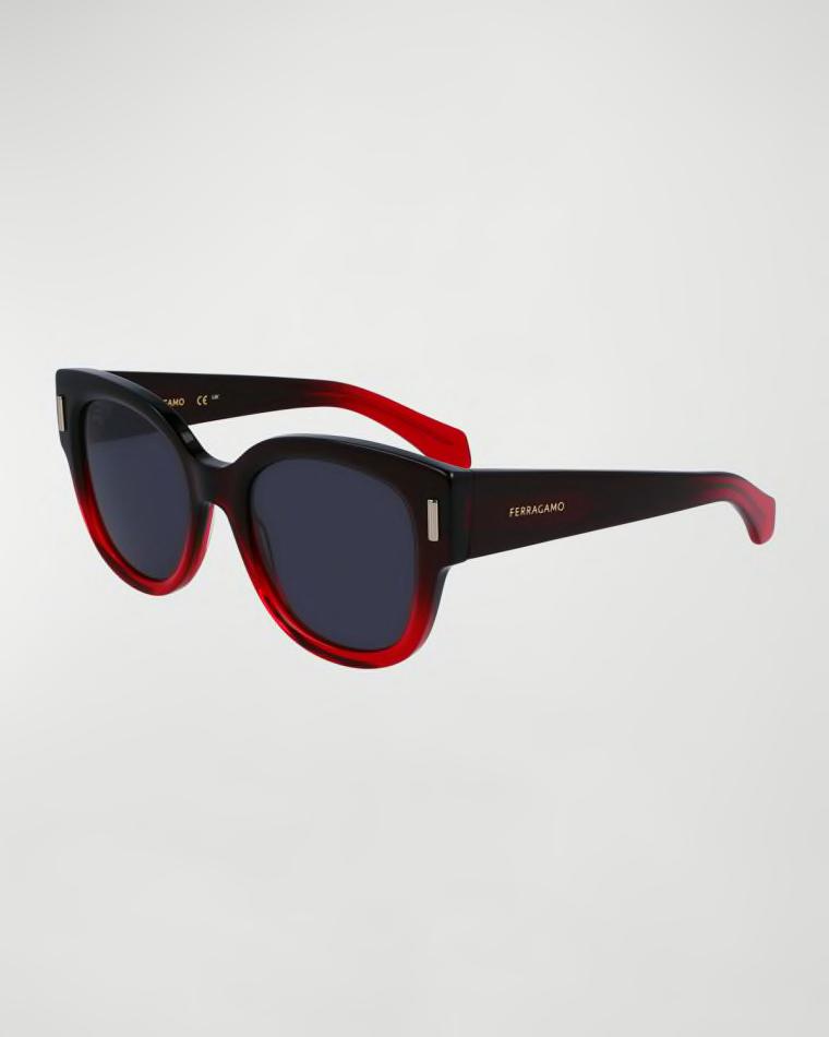 Rivets Acetate Cat-Eye Sunglasses by FERRAGAMO