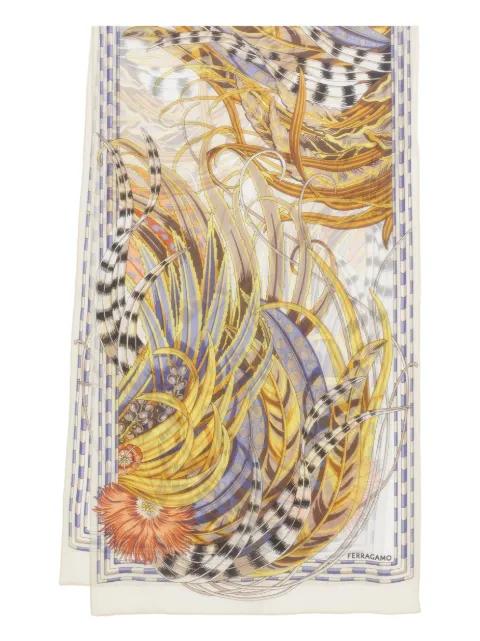 Rooster-print silk scarf by FERRAGAMO