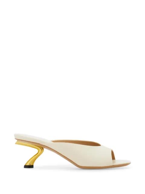 S-shaped heeled slides by FERRAGAMO