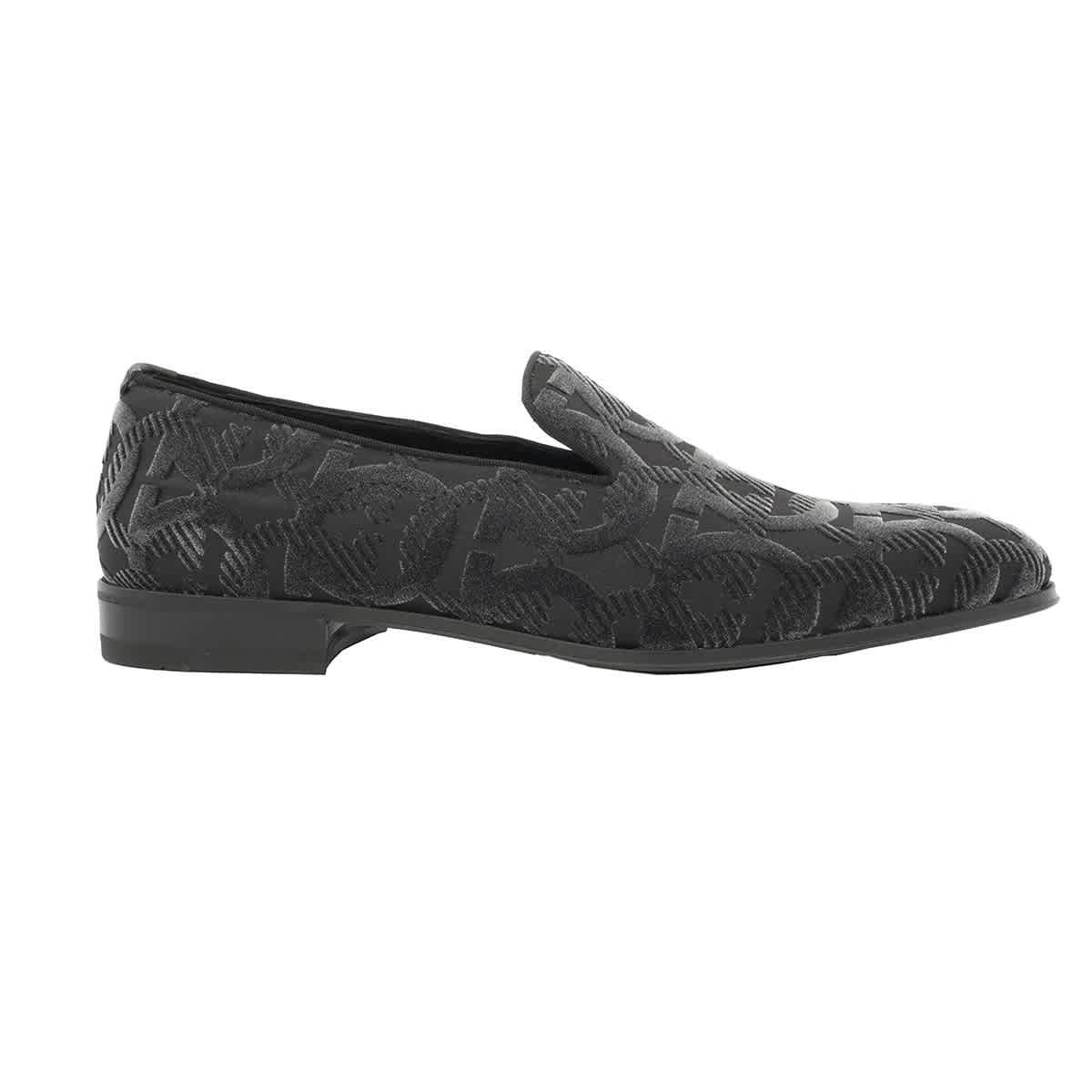 Salvatore Ferragamo Mens Black Lens Gancini Slip On Loafers by FERRAGAMO