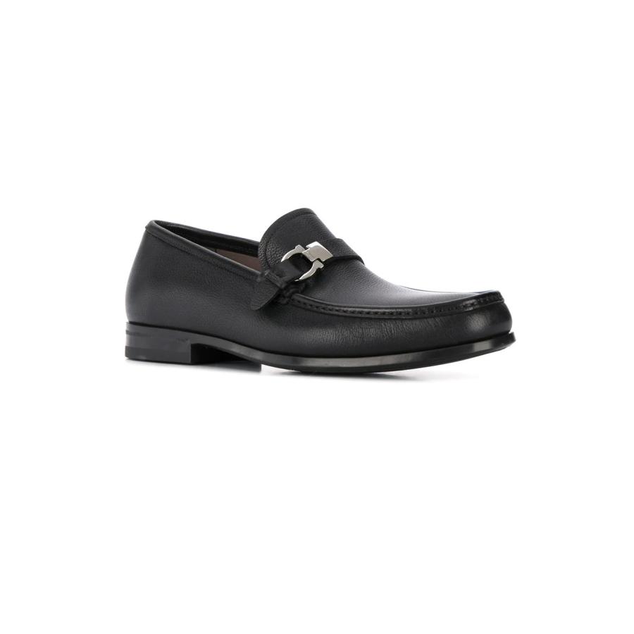 Salvatore Ferragamo Tubolari Mens Black Gancini Moccasin by FERRAGAMO