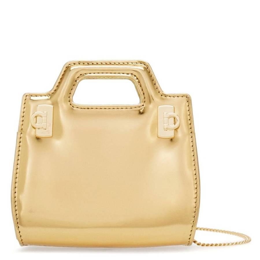 Salvatore Ferragamo Wanda Micro Metallic Shoulder Bag by FERRAGAMO