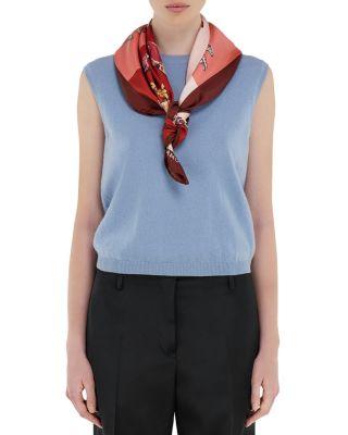 Shoe Print Silk Scarf by FERRAGAMO