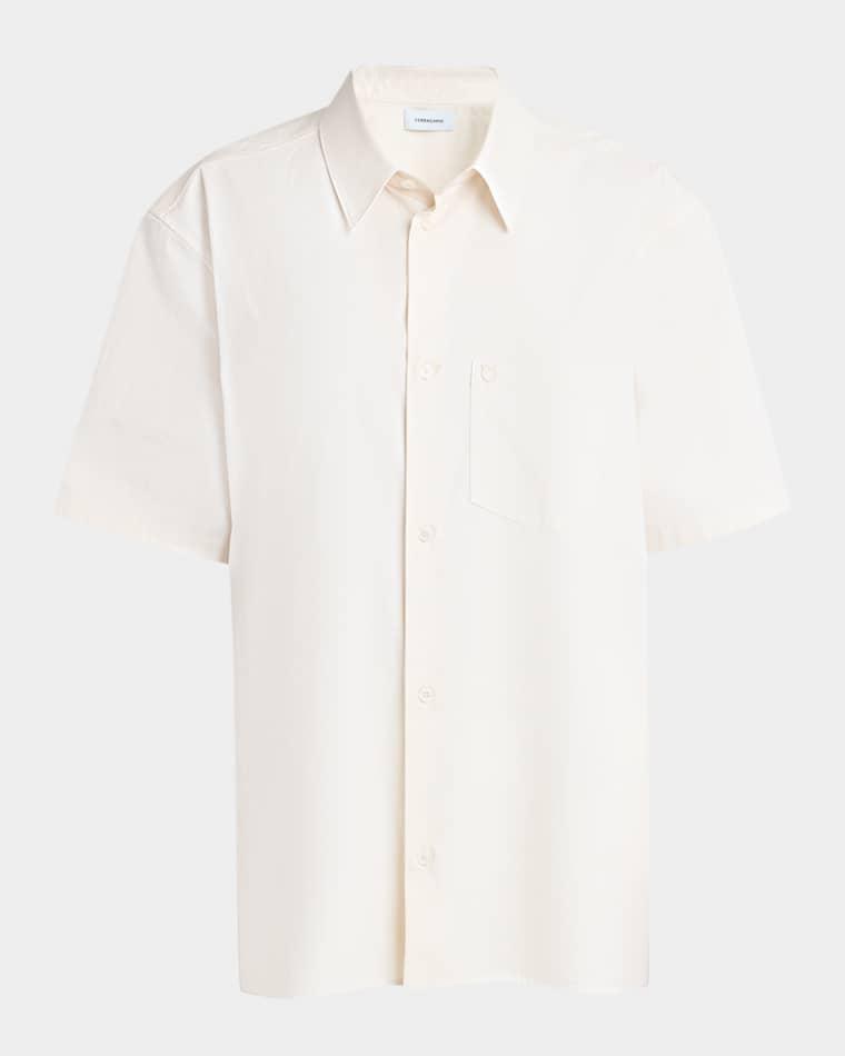 Silk Canvas Short-Sleeve Button-Down Shirt by FERRAGAMO