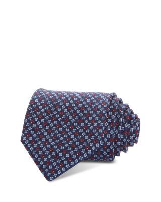 Silk Classic Gancini Floral Tie by FERRAGAMO