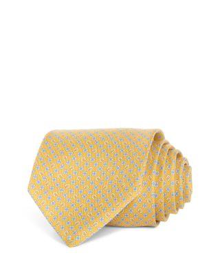 Silk Classic Gancini Floral Tie by FERRAGAMO