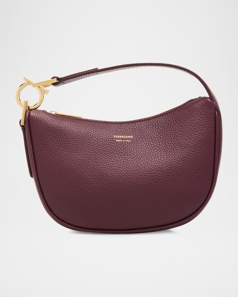 Smile Grain Leather Gancini Top-Handle Bag by FERRAGAMO