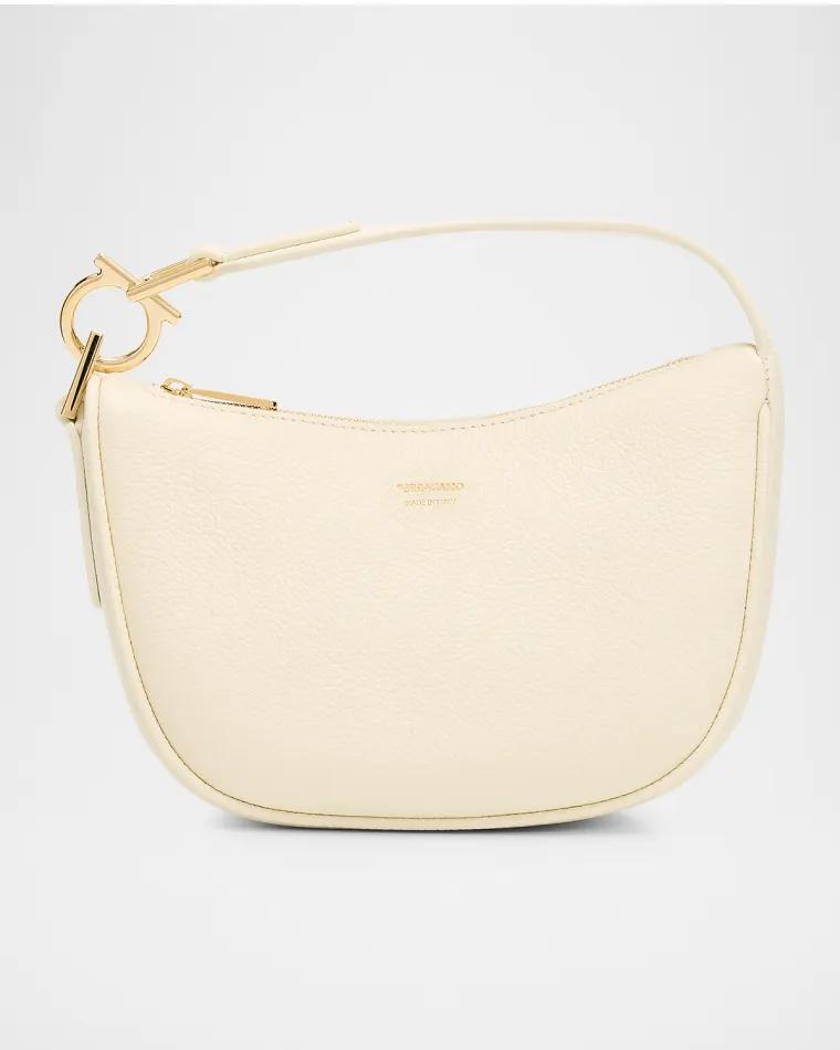 Smile Grain Leather Gancini Top-Handle Bag by FERRAGAMO