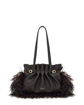 Soft Small Leather & Feather Bag by FERRAGAMO