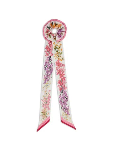 Spring print silk scrunchie with mini bandeau by FERRAGAMO