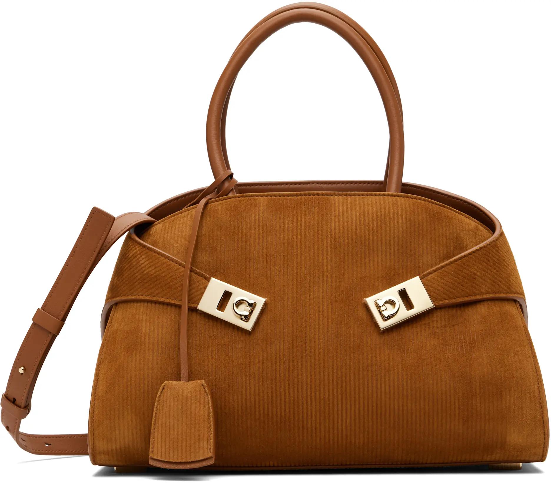 Tan Hug M Hand Bag by FERRAGAMO