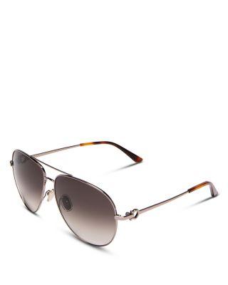 Timeless Collection Brow Bar Aviator Sunglasses by FERRAGAMO