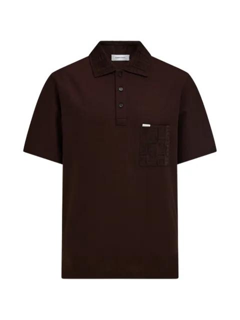 V-neck polo with jacquard pocket detail by FERRAGAMO