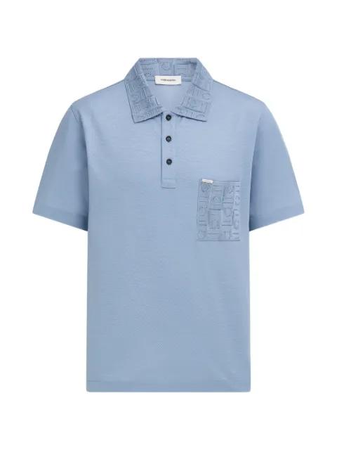 V-neck polo with jacquard pocket detail by FERRAGAMO