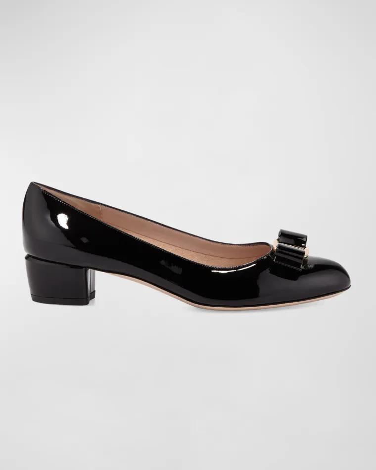 Vara Bow Leather Low Pumps by FERRAGAMO