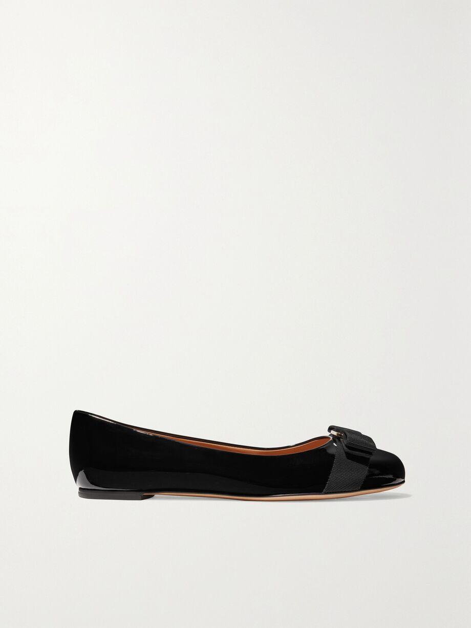 Varina bow-embellished patent-leather ballet flats by FERRAGAMO