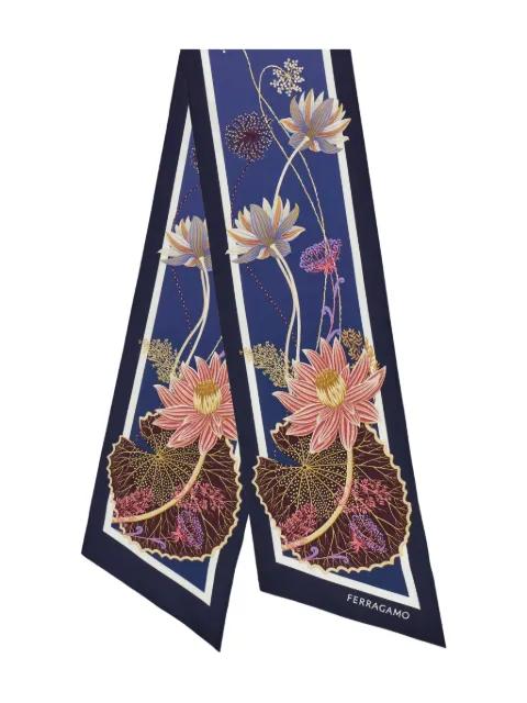 Water Lily printed silk scarf by FERRAGAMO