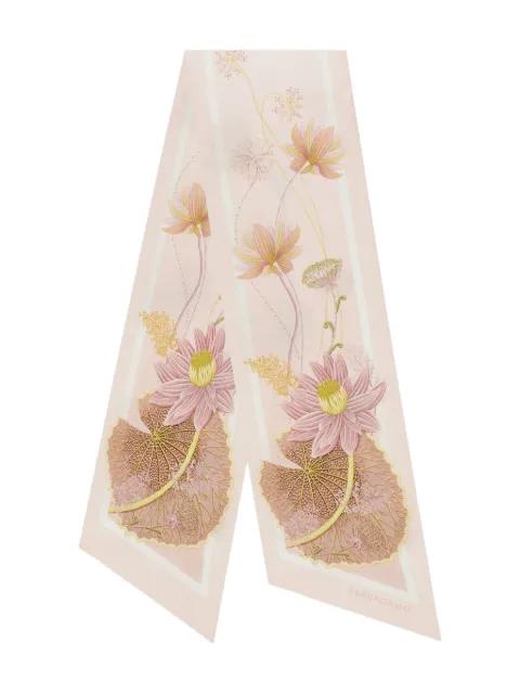 Water Lily printed silk scarf by FERRAGAMO