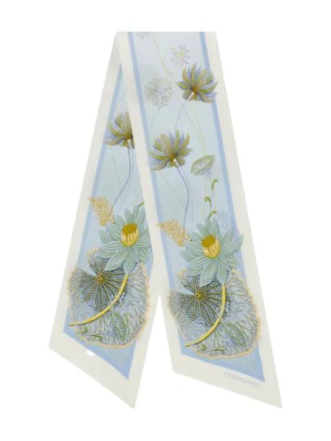 Water Lily printed silk scarf by FERRAGAMO