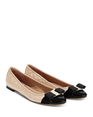 Women's Varina Q Leather Quilted Ballet Flats by FERRAGAMO