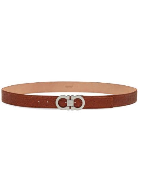adjustable Gancini-buckle belt by FERRAGAMO