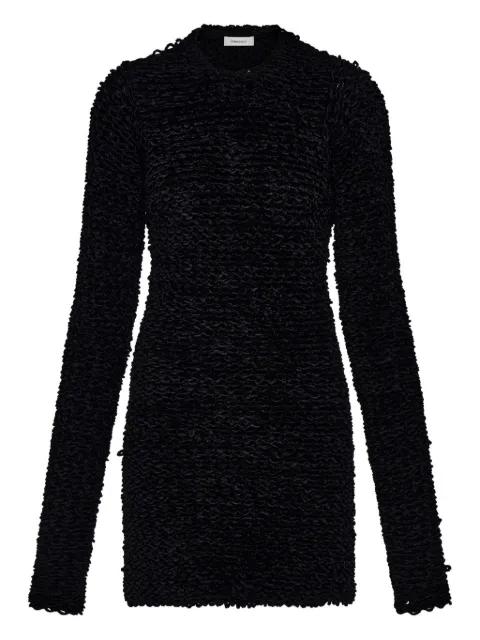 astrakhan-effect long-sleeve mini dress by FERRAGAMO