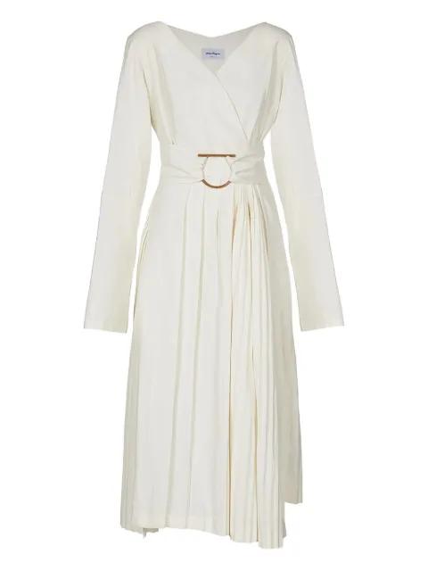 belted wrap midi dress by FERRAGAMO