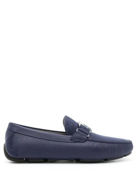 blue logo plaque loafers by FERRAGAMO