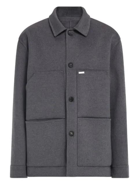 button patch shirt jacket by FERRAGAMO