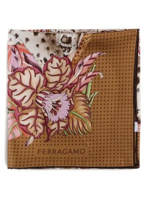 cheetah-print silk scarf by FERRAGAMO