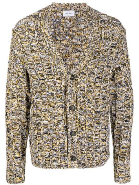chunky-knit V-neck cardigan by FERRAGAMO