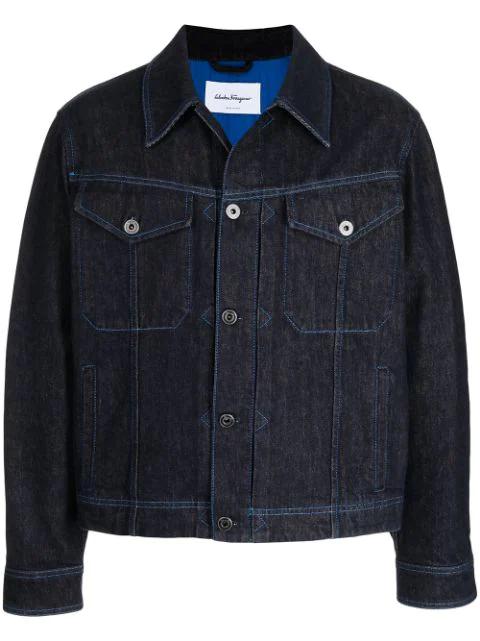 contrast-stitch denim jacket by FERRAGAMO