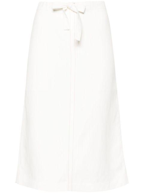 contrast-stitching drawstring midi skirt by FERRAGAMO